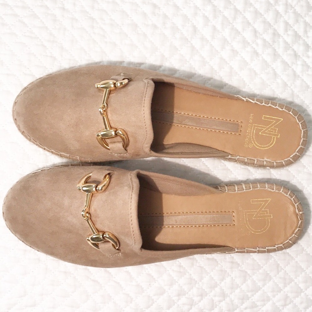 Tan Horsebit Mules